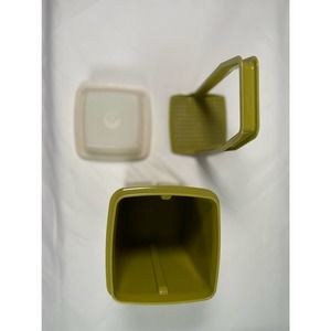 Vintage Tupperware Pick-A-Deli Pickle Olive  Keeper 3pc Container Avocado 8"